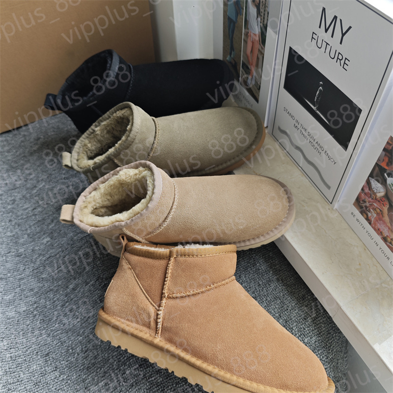 Designer Classic Ultra Mini Boots Snow Boot Platform Short Women Men Fur Sheepskin Tasman Tazz Chestnut Sand Mustard Seed boot