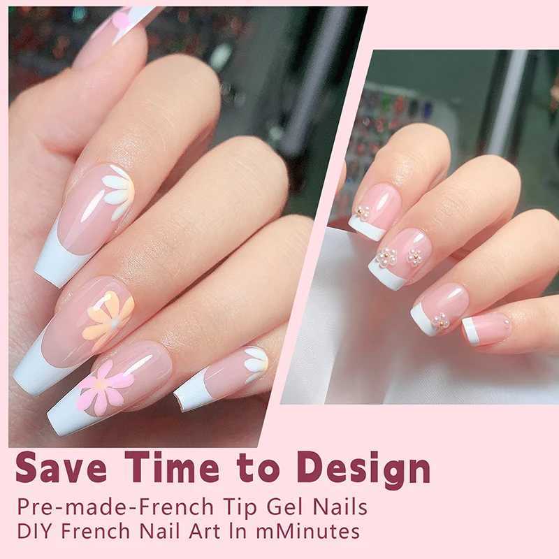 150pcs/set of charming French ballet wearable fake nail tips press nails seamlessly detachable and reusable full set of nail tips W240905