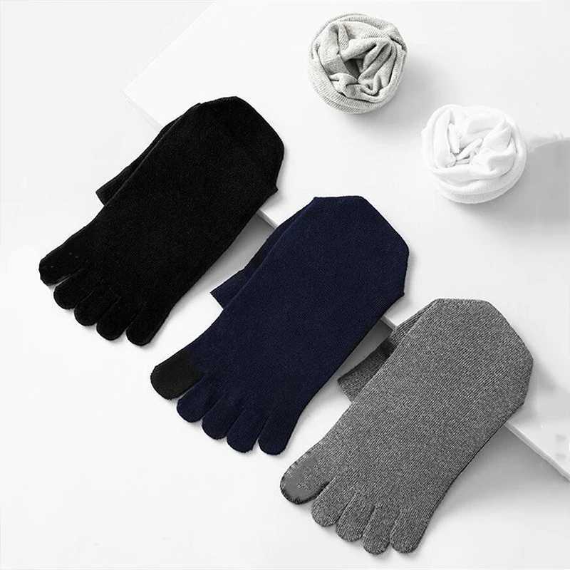 5 pairs of high-quality pure cotton mens socks five finger sweat absorbing socks unsealed breathable socks split toe sports tube socks W240905
