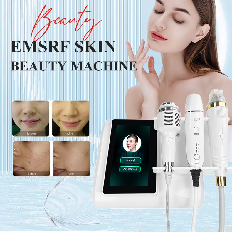Gold RF Microcrystal Face Lifting Firmness Enhancement Microneedling Skin Repair HIFU Collagen Boosting Machine 3 Handles Anti-wrinkle Acne Removal Ic