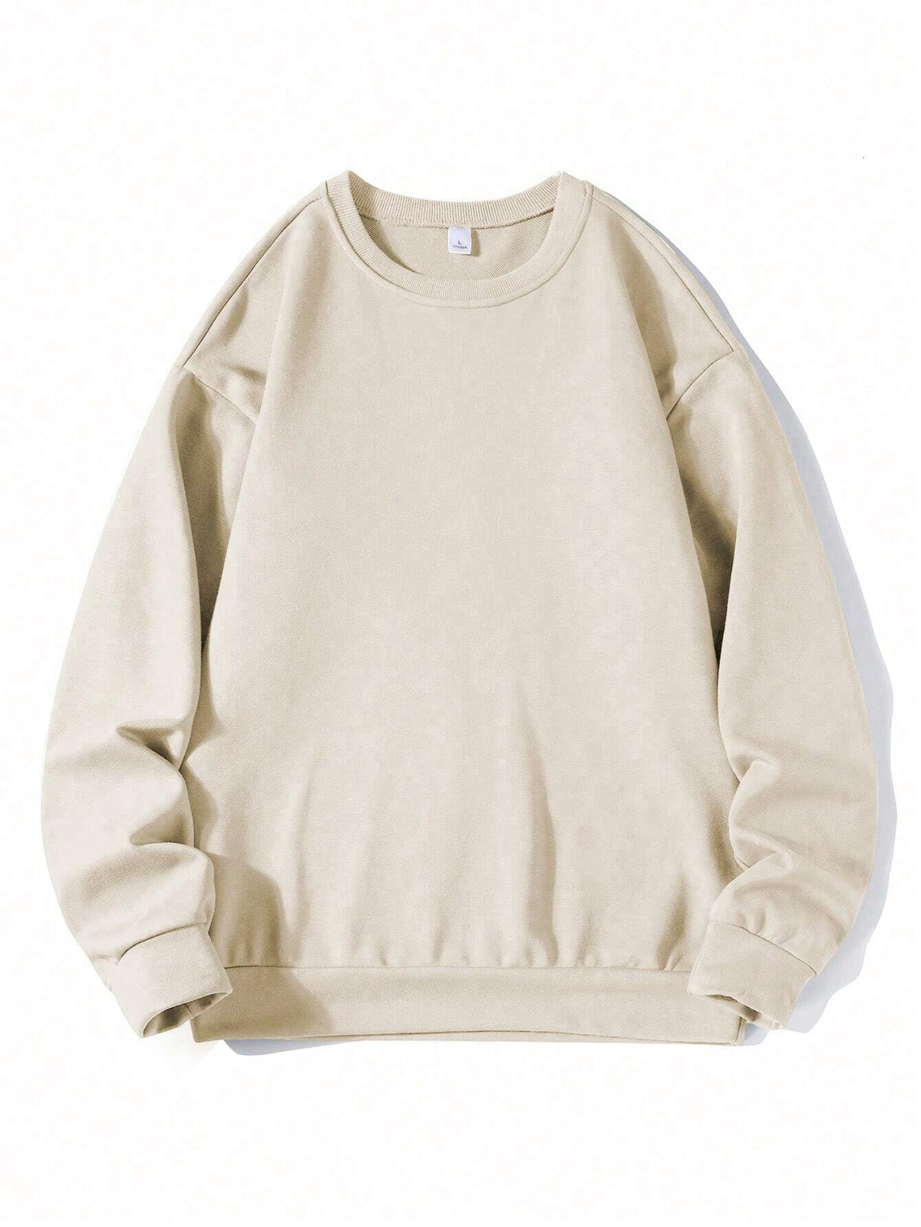 Men's Solid Color Pullover Hoodie, Spring & Autumn Sweatshirt