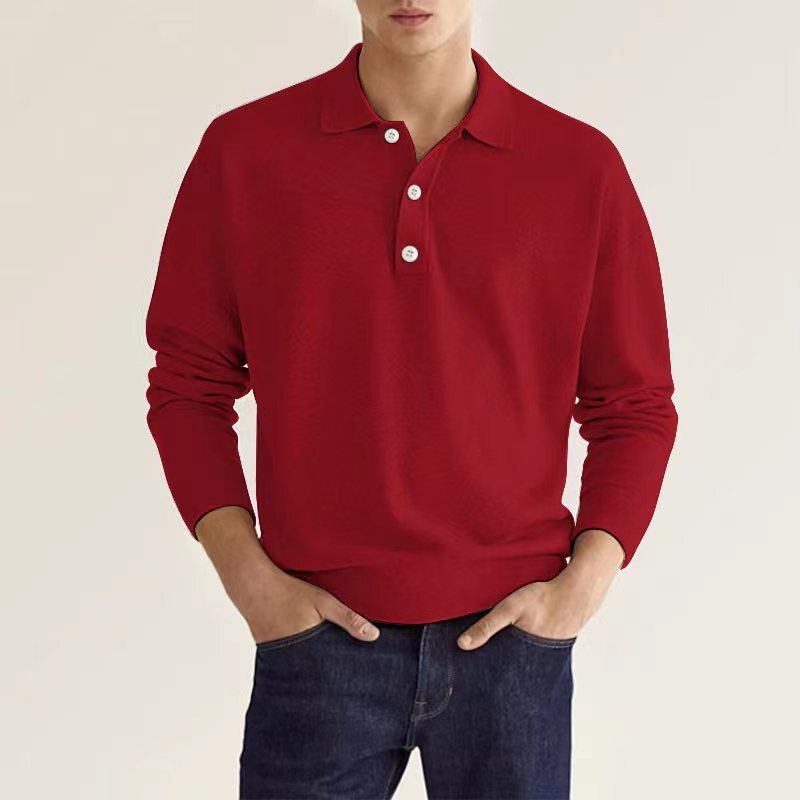 Designer Polo 2024 Polo Shirt Site Hot Autumn Mens Polo Shirt Long Sleeved V-Neck Button Men's Casual Top Polo Shirt