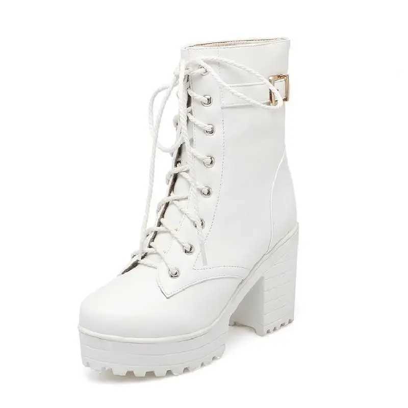 Plus Size41234 White Black Brown Boots Lace High Heels Bridal Maid Role Playing Feet Boots Rubber Upper Material CL240906