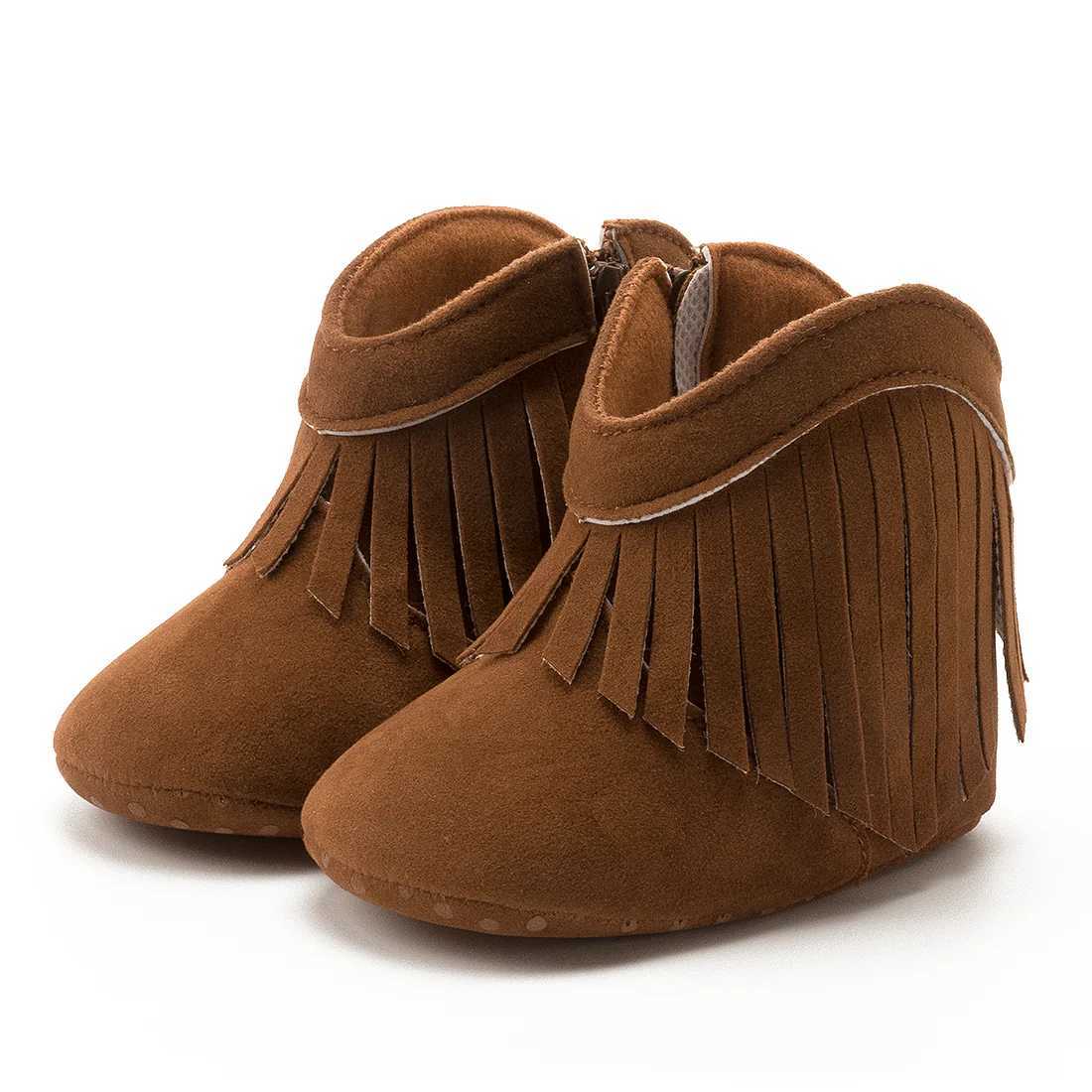 KIDSUN Baby Booties Girl Boy Prewalker Solid Infant Toddler First Walkers Soft Sole Anti-slip Boots Newborn Moccasin M240906