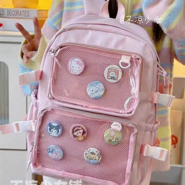 Japanese teenage girl high school bag JK backpack with badge display board Itabag for women Mochilas Mujer Ita 240906