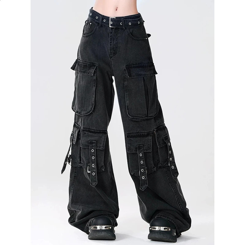 Womens Y2k Japanese streetwear n merchandise pants denim pants American retro Gyaru 2000s retro Grunge jeans 240906