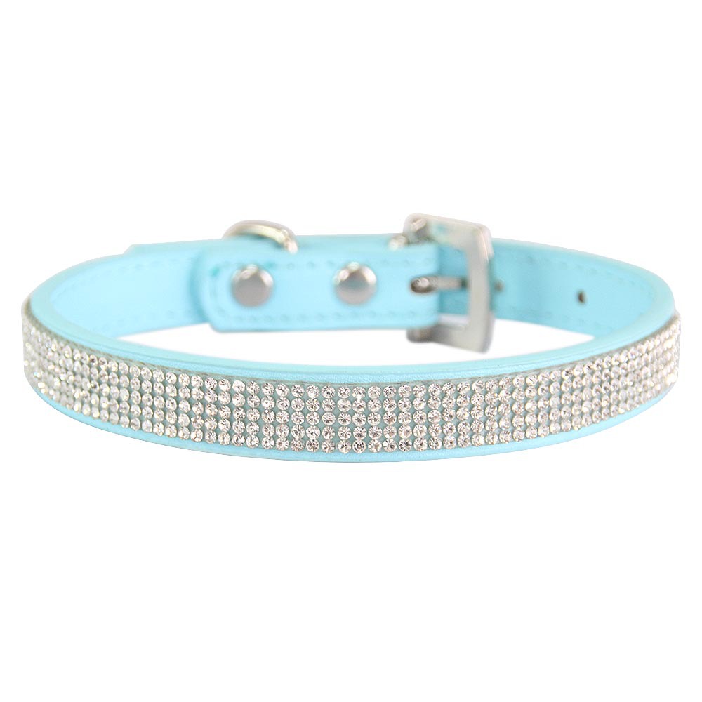 Pet cat collar dog collar shiny leather diamond collar adjustable suitable for wearing by various types of pets