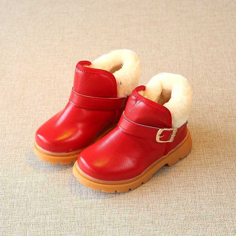 Zapatos Nia Suede Kid Snow Boots Winter New Warm Boy Short Boot Fashion Girl Ankle Boot Cotton Boot Leather Boot Kid Shoe M240906