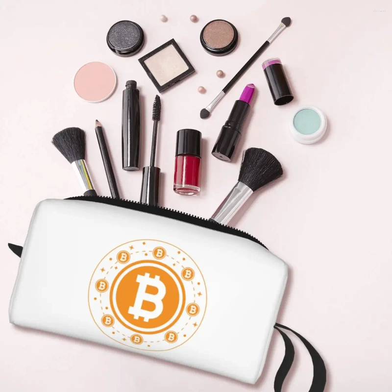 Cosmetic Bags Crypto Magic Travel Bag Cryptocurrency Blockchain Btc Makeup Toiletry Organizer Ladies Storage Dopp Kit fashionable item zhanyishengli