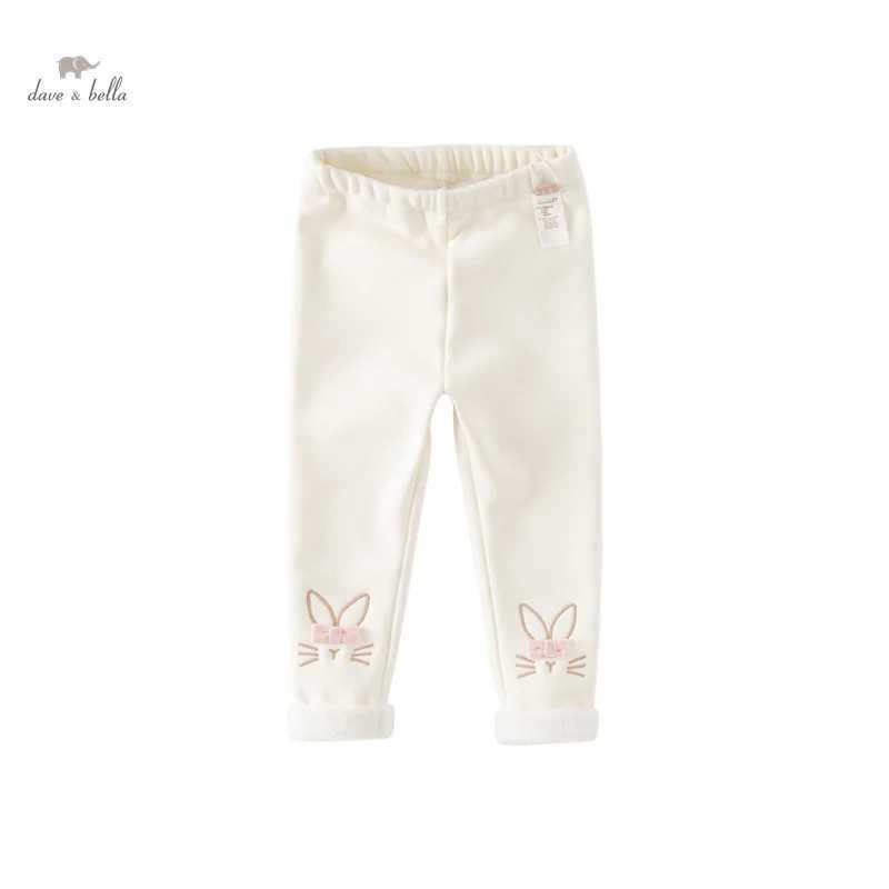 Dave Bella Childrens Plush Pants Autumn Winter Girls Casual Fashion Tight Pants Leggings Cute Sport Outdoor DB4238121 Y240906