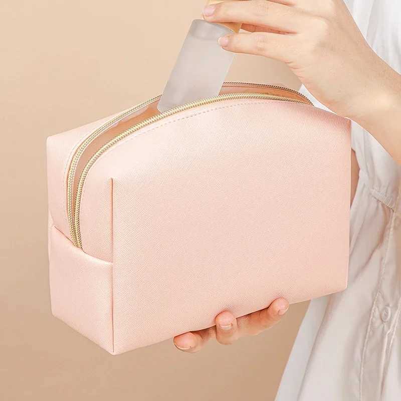 2024 New Womens Makeup Bag Solid Color Korean Makeup Bag Waterproof Makeup Bag W240905
