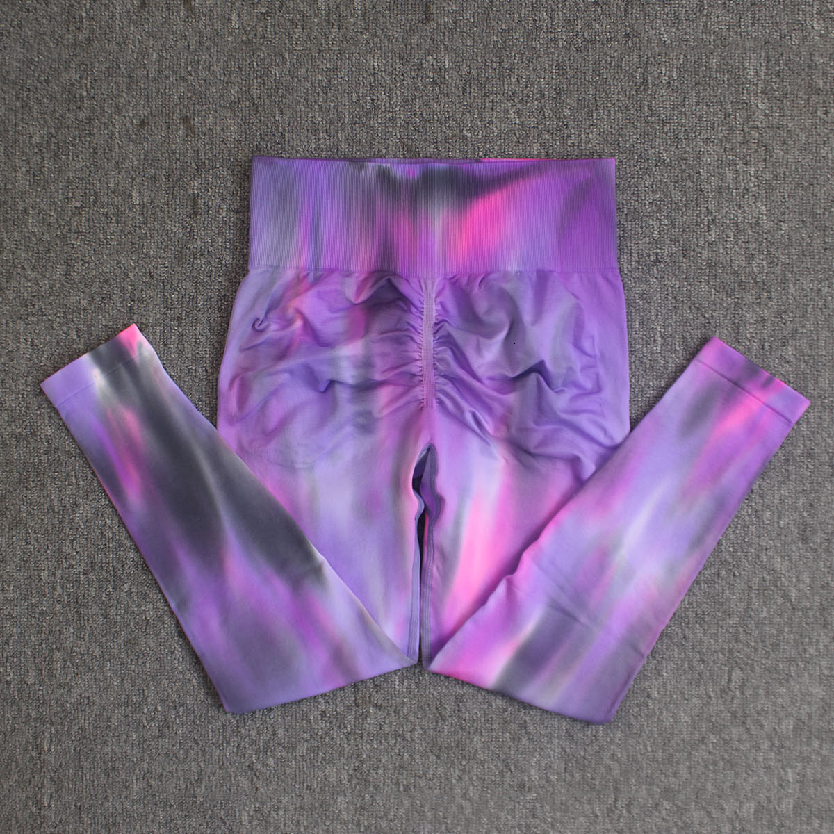 New Aurora Double Lift Hip Tie Dyed Running Fitness Training Tights Yoga Clothing Sports Pants