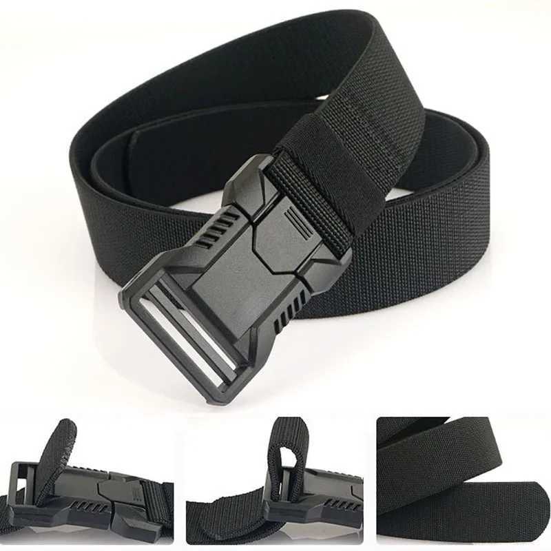 New aluminum alloy quick release detachable buckle elastic band for men durable tactical band for denim outdoor army hunting band W240905