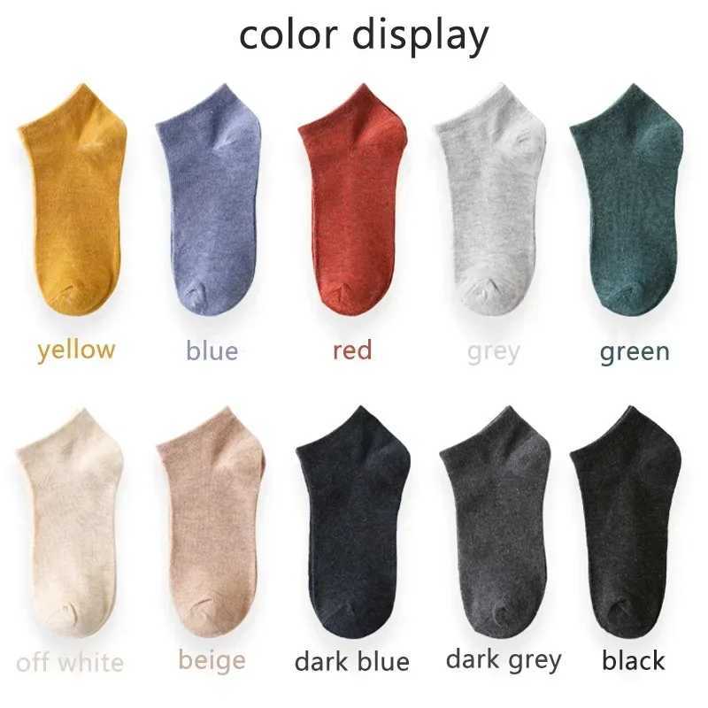10 pairs/bulk mens cotton socks hot selling low tube solid color breathable comfortable simple fashion gift mens ankle socks W240905