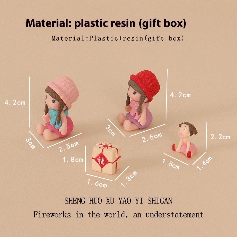 Mini Creative Cute Doll Girl Gift Box Micro Landscape Baby House Decoration Accessories OB11 Home Desktop Ornament