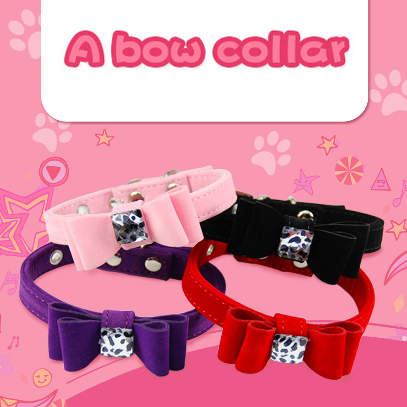 Pet collar personalized bow pet cat collar plush soft suitable for pets to wear is the perfect gift for pets