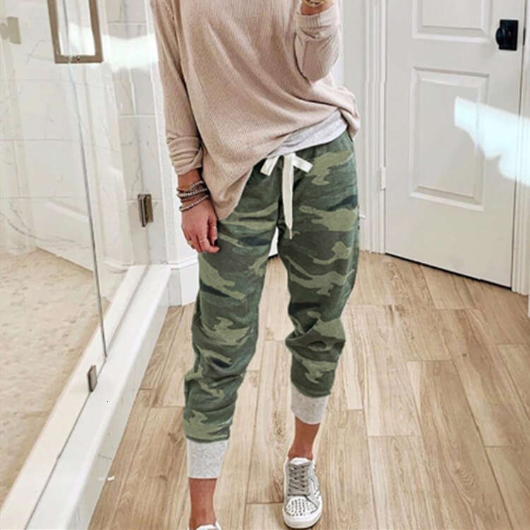 New 2024 Women's Camouflage Printed Casual Drawstring Running Pants