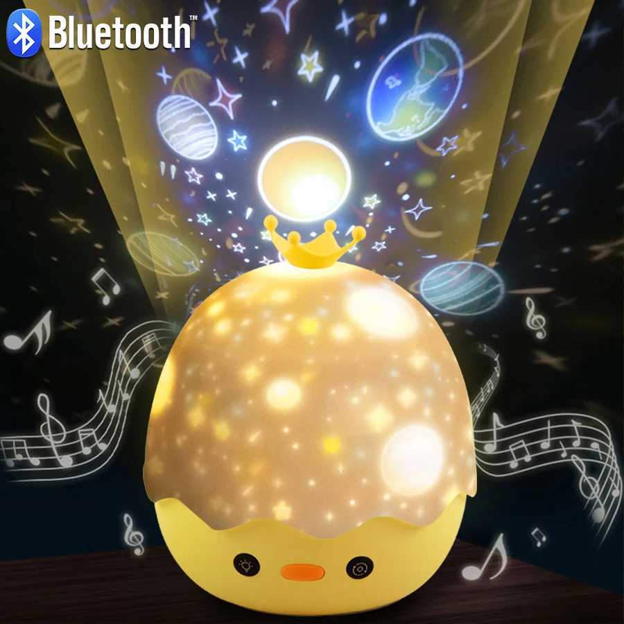 Starry Sky Projector Night Light Rechargeable Project Night Light with Speaker Room Bedlight Home Decoration Childrens Gift W240816