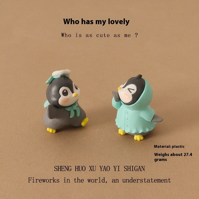 Pint-Sized Penguin Figure Collection Unique Artistic Toy Crafts Ideal for Desktop Decoration