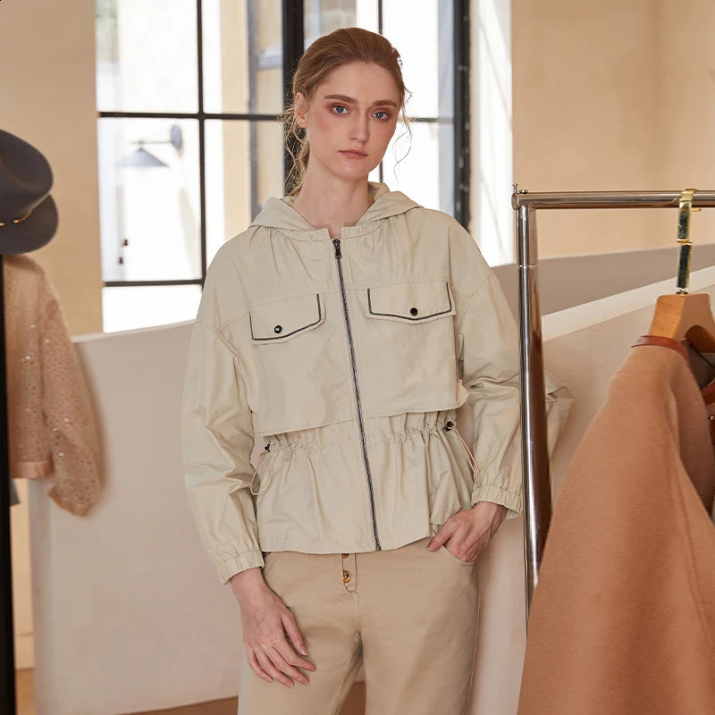 K1706X high-quality autumn and winter womens short clip top hooded top 240906