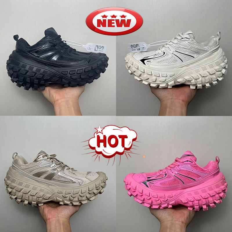 Tire shoes Durian shoes Designer Sneakers shoes Mens shoes Paris Defenders Sneaker men women platform flats daddy shoe triple black Beige Pink