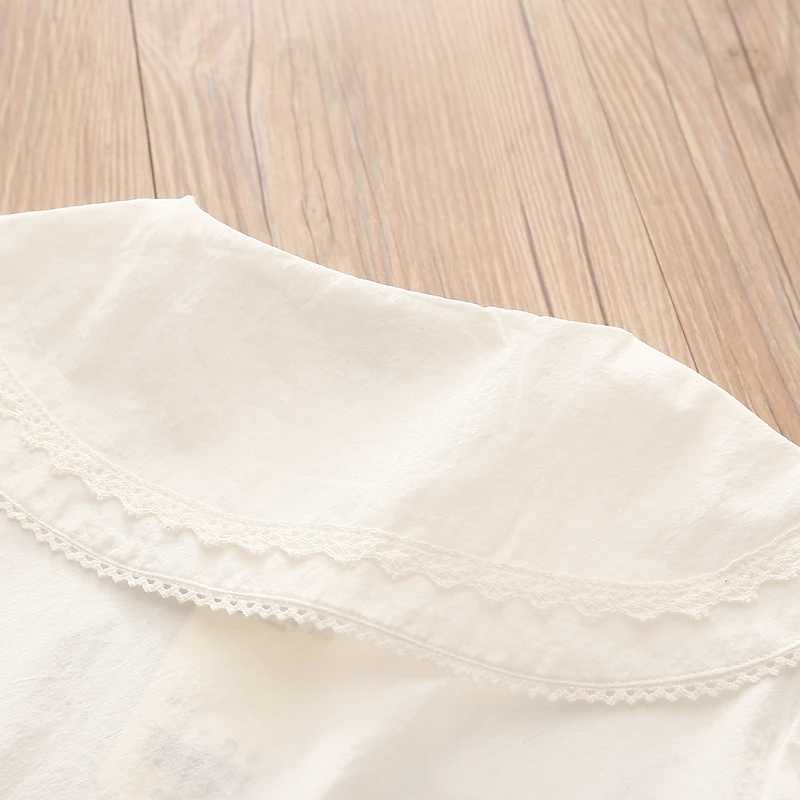 2024 New Spring Autumn 2 3 4 6 8 10 Years Children Clothing Turn-Down Neck Cotton Tops Kids Baby Girls Long Sleeve Blouse Shirt Y240906