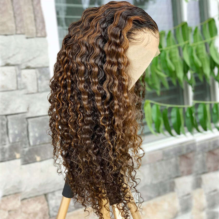 Highlight Blonde 26 Inches Long 180%Density Glueless Kinky Curly Preplucked Lace Front With Babyhair Synthetic Daily Wig