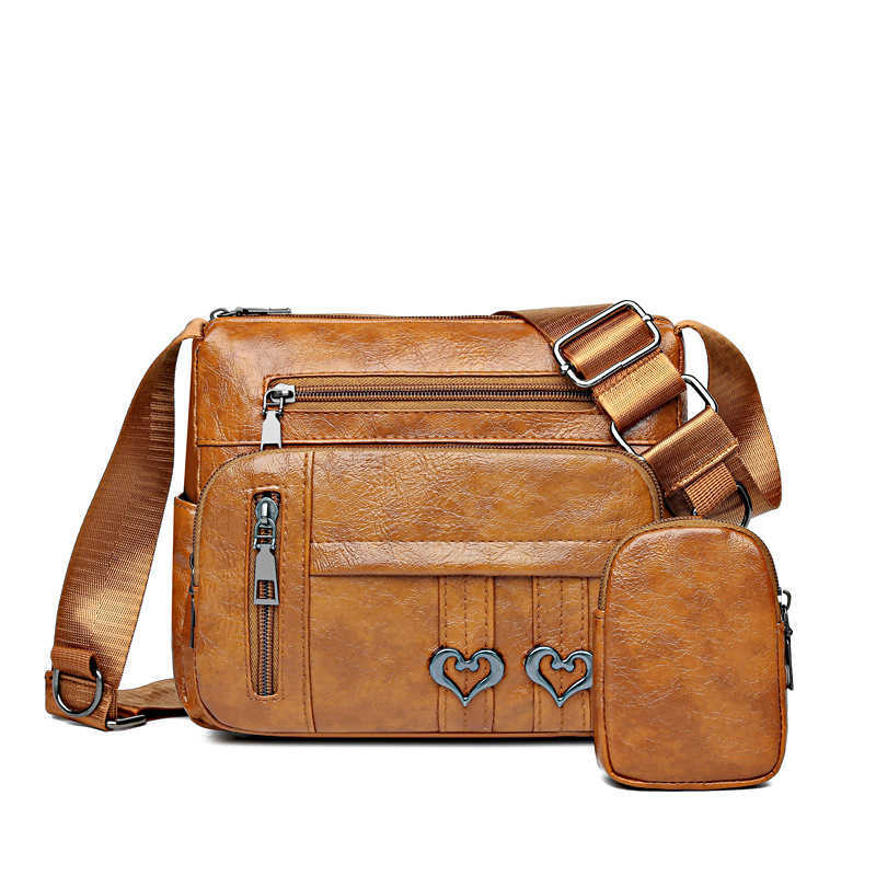 large capacity women's shoulder bag, casual and versatile set of mother and child, women's bag PU crossbody bag, middle-aged mother bag 2409