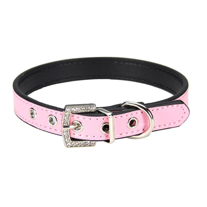 halloween Pet collar Black border steam eye decoration lead dog with diamond buckle head leather dog neck collar collar Steampunk Eye Decoration