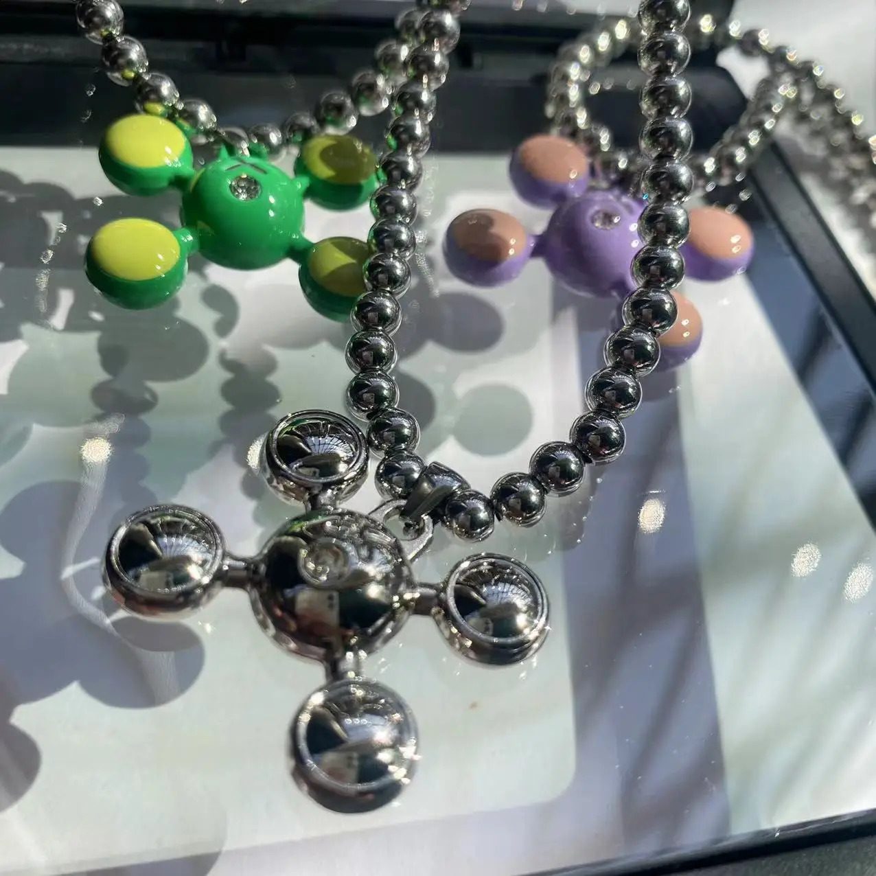 Fashion Four-corner Ball Pendant Necklace Personality Hip Hop Trend Niche Necklace Fine Jewelry Gifts for Men and Women 240903