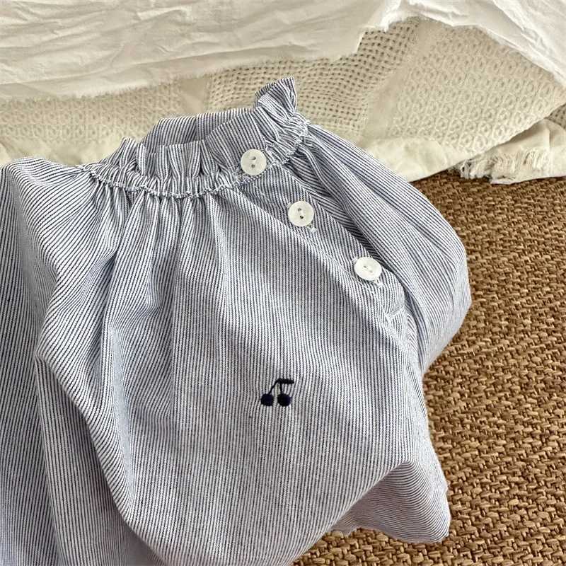 Girls Clothes 2024 Autumn New Children Personality Shirt Girls Korean Style Temperament Striped Shirt Fashion Casual Blouse Y240906