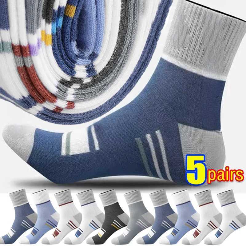 5Pairs High Quality Lot Man Socks Casual Breathable Socks Men Cotton Socks Run Sports Socks Men Gift Sokken Large Size38-43 Y240906
