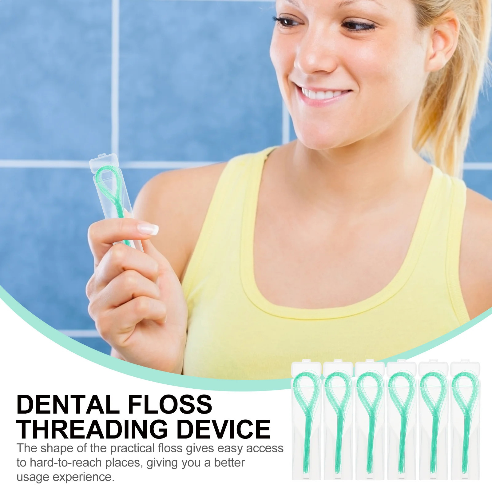 6 Boxes Floss Threader Thread Braces Dental Floss Threader Flossers Retainer Threaders Reusable Nylon Supplies 240905