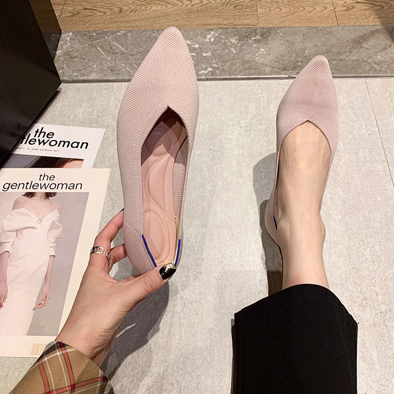Casual Shoes flat shoes fashion leisure Women's flat shoes pointed knitting elastic comfortable boutique shoes