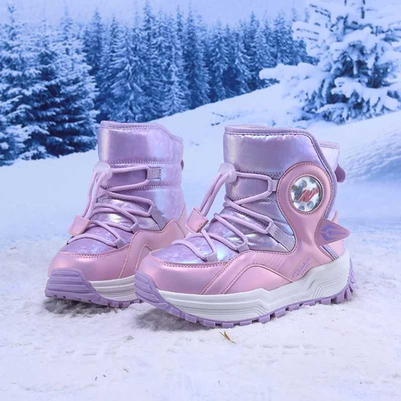 Childrens Snow Boots Thickened Velvet Boys and Girls Outdoor Non-slip Steel Claw Hiking Boot Waterproof Child Casual Warm Boot M240906