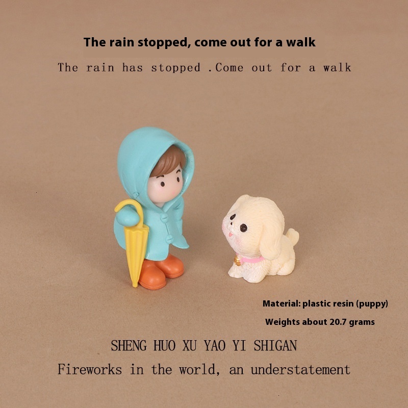 Cartoon Creative Mini Cute Dog Umbrella Girl Boy Plastic Crafts Home Decor Car Ornament