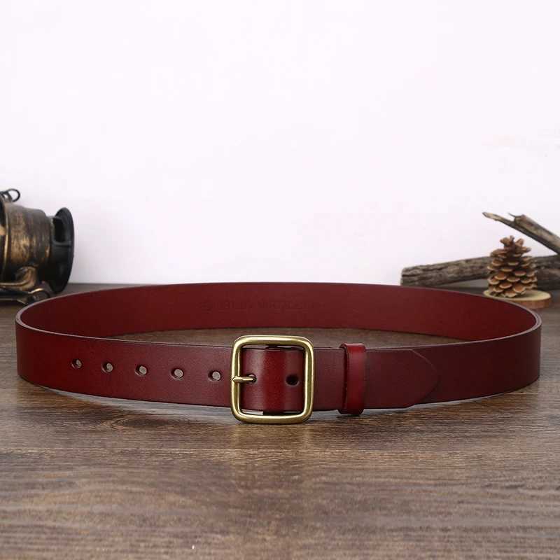 Mens leather belt top casual high-quality belt retro design pin buckle leather belt fashionable original denim W240905