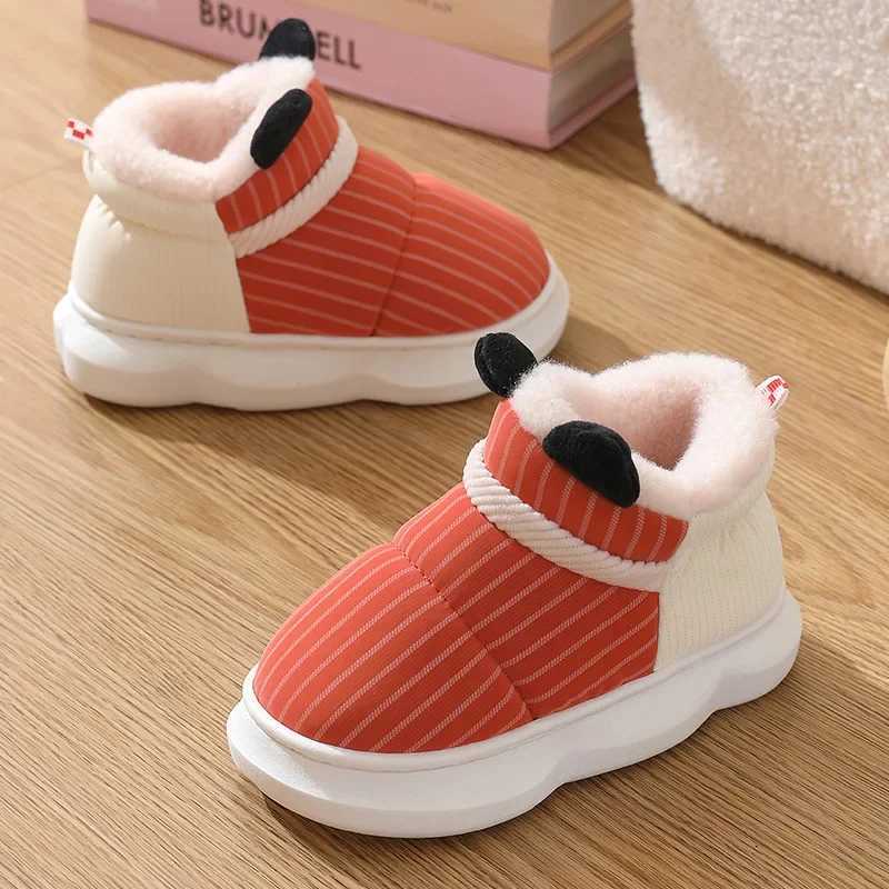 New Fashion Girls Boys Short Boots Solid Color Children Classic Plaid Snow Boots Warm Plush Kids Shoes Unisex Sock Boots M240906