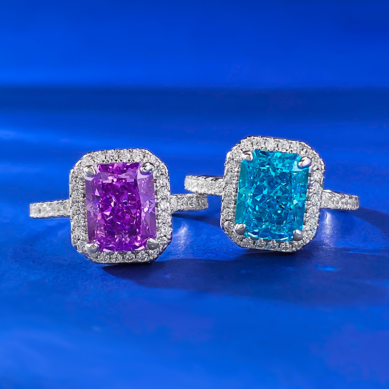 Unique Aquamarine Moissanite Rings | Pure Sterg Sier Bridal Gift