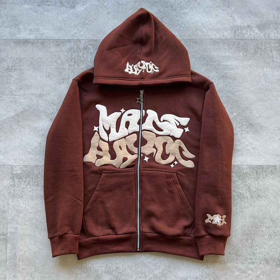Designer Men's Hoodie Foam Letter Print Cardigan Street Hip Hop Men's and Women's Sports Loose Casual Hoodie