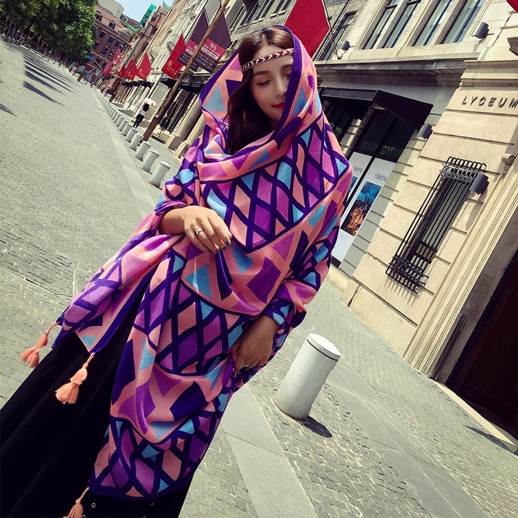 Summer cotton and linen scarves, travel scarves, sun protection and air conditioning scarves, women's beach scarves, ethnic style scarves