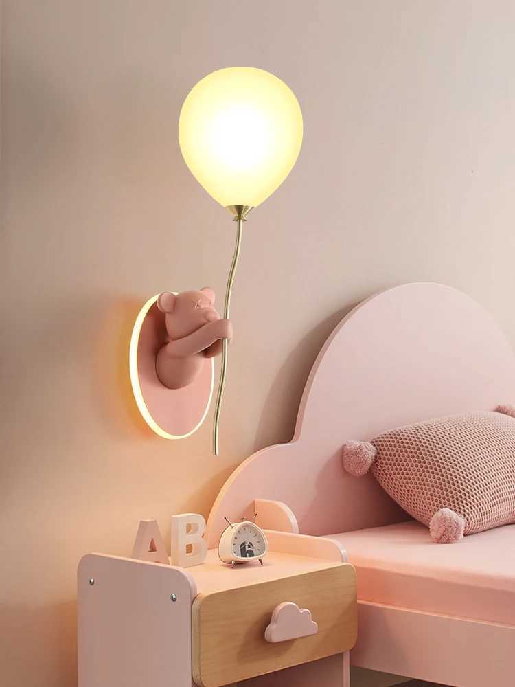 Creative and personalized cartoon childrens rooms bedrooms bedside wall lamps artistic bear atmospheric wall lamps W240816