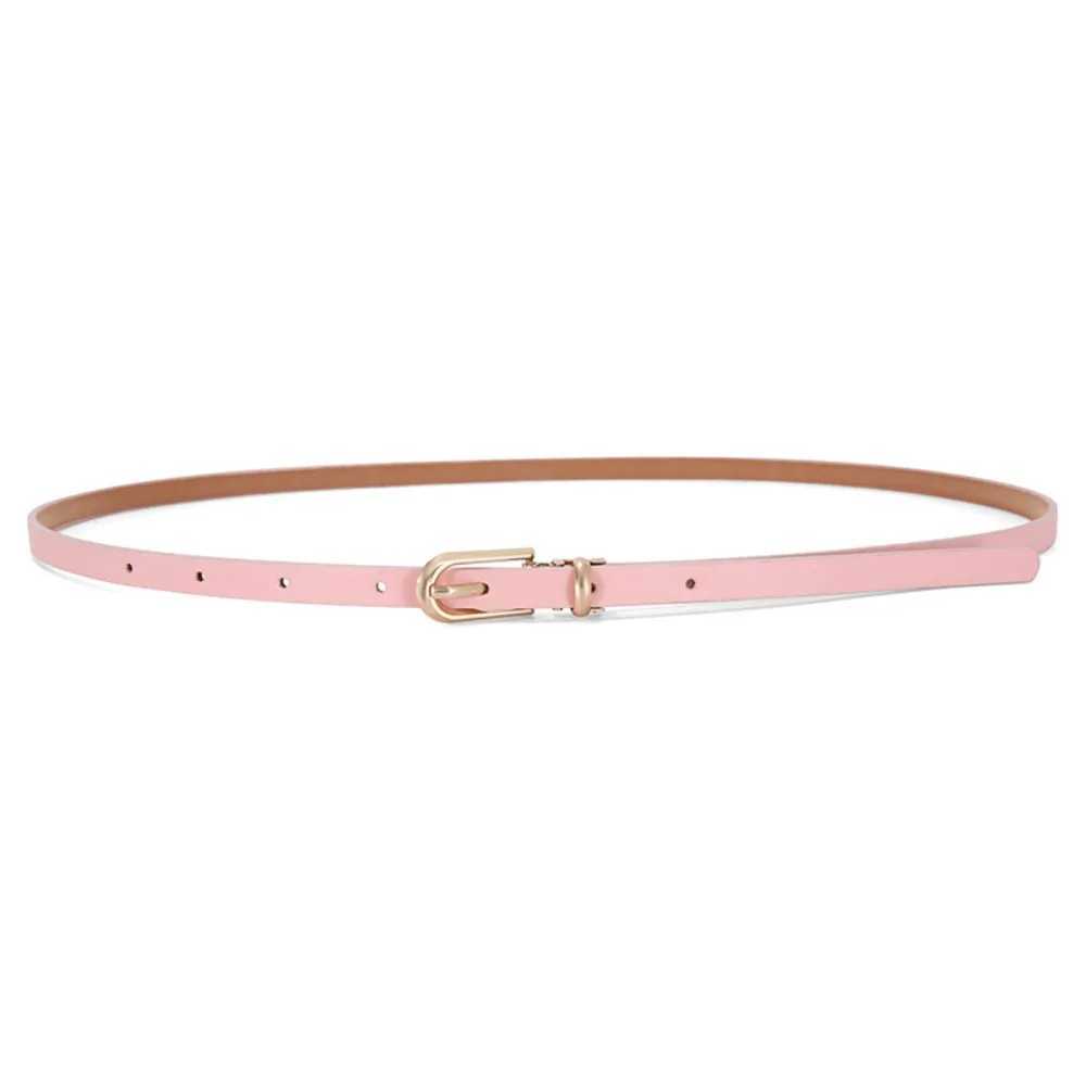 Gift Candy Color PU Leather Belt Adjustable Alloy Buckle Thin Belt Jeans W240905