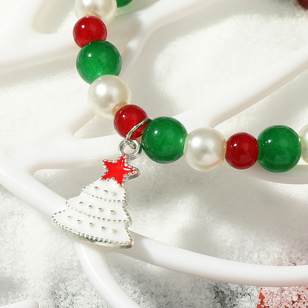 Stylish Hand-Made Beaded Crystal Christmas Bracelet Perfect Cross-Border Festival Present