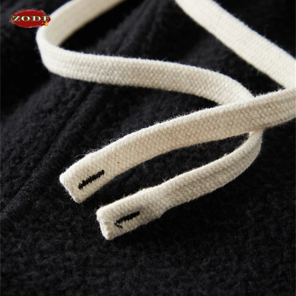 ZODF Retro Winter Mens 360gsm Wax Dyeing Wool Wash Sports Pants Womens Neutral Loose Brushed Warm Running Street Clothing HY0714 240905