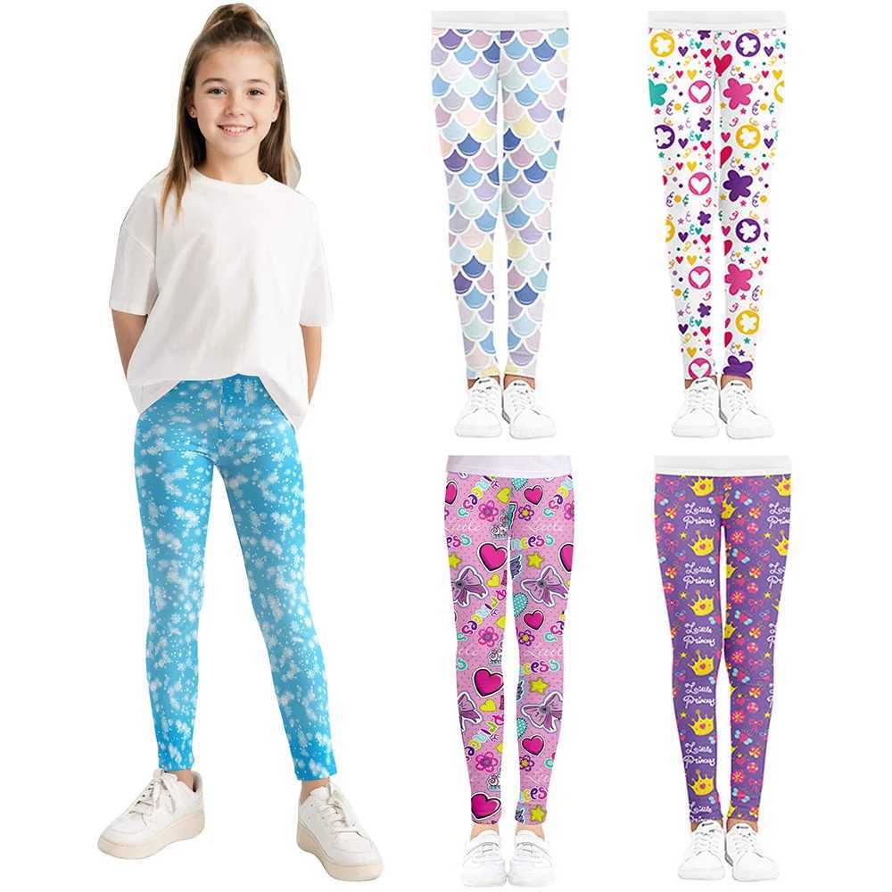 Kids Leggings for Girls Children Elastic Pencil Pants Fashion Print Skinny Trousers Baby Casual Outdoor Wear Artistic Clothes Y240906