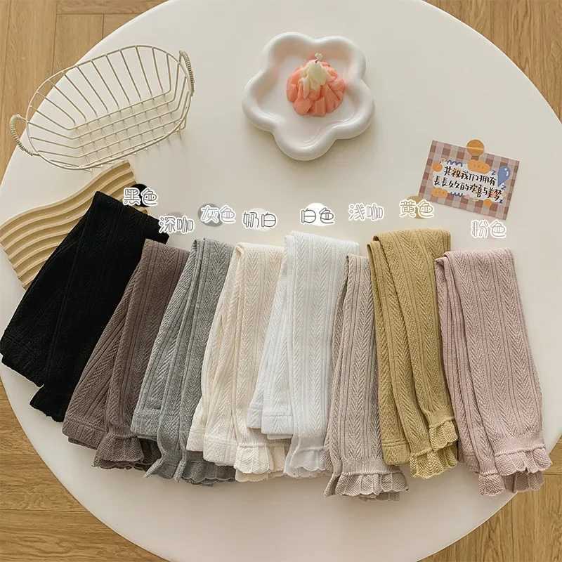 Warm Girls Leggings Solid Color Cotton Baby Leggings Lace Flower Skinny Pants Girl Pants Kids Children Trousers 1-8 Years Y240906