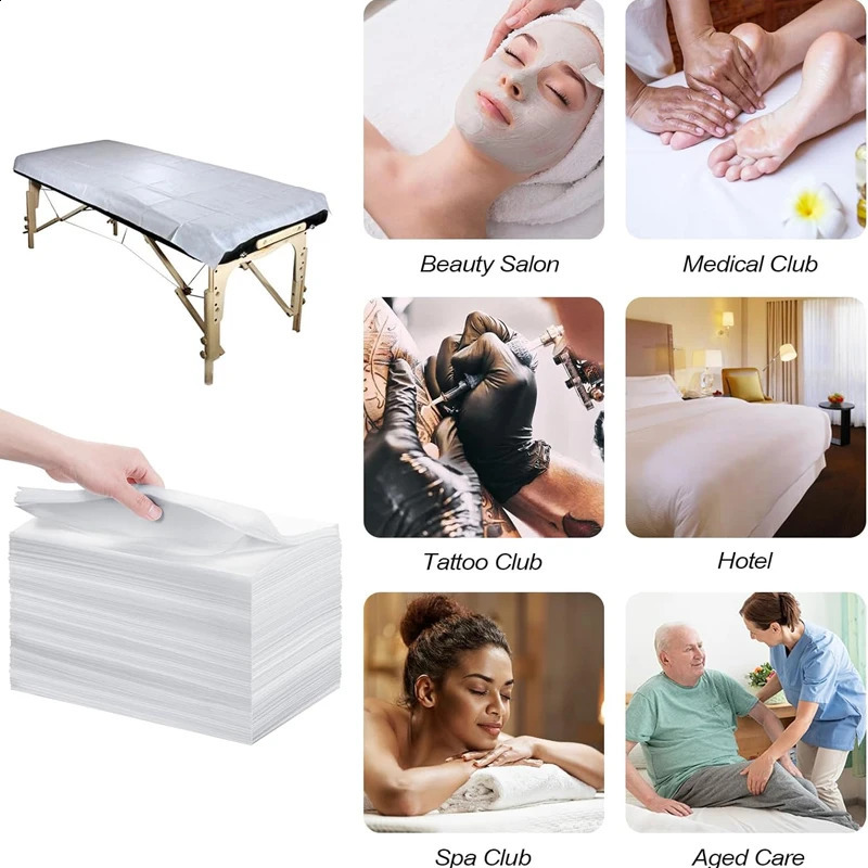 100 disposable bed Sheet beauty salon spa massage thickened nonwoven fabric countertop eyelash extensions tattoos travel 240903