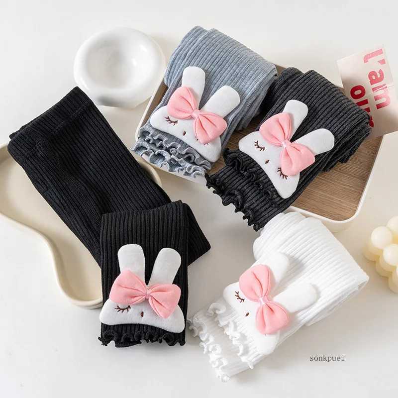 2024 New Autumn Baby Girls Bunny Solid Color Skinny Pants Kids Leggings Infant Trousers Y240906