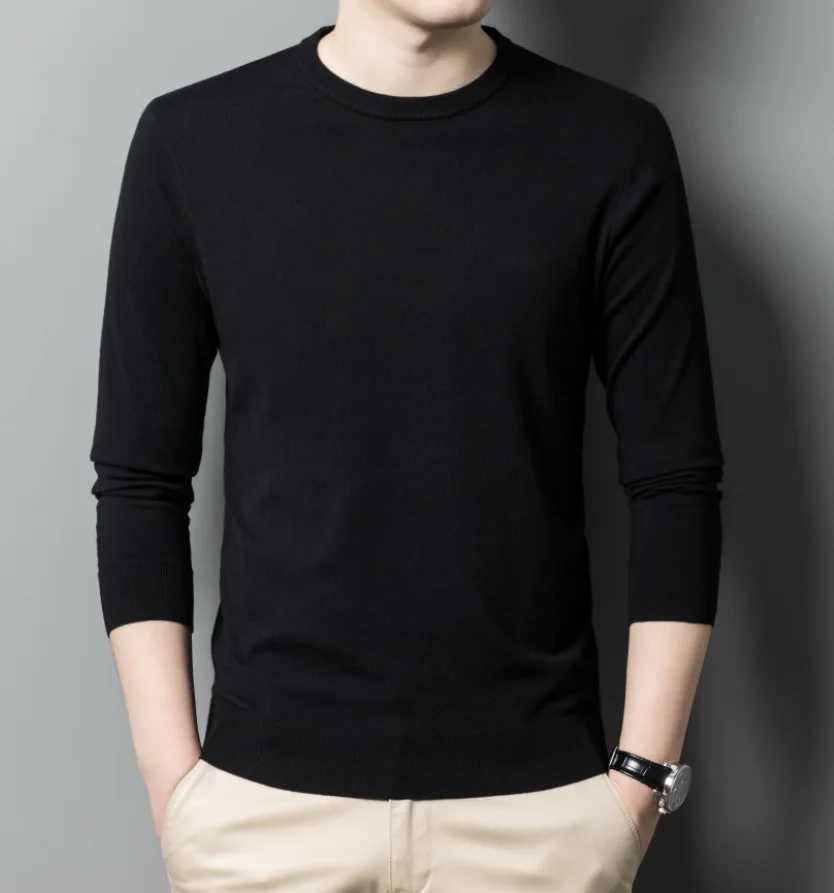 Smart Casual Autumn New Sweaters Mens Solid O-Neck Simplicity Fashion All-match Office Social Long Sleeve Pullovers Knitted Top Y240906